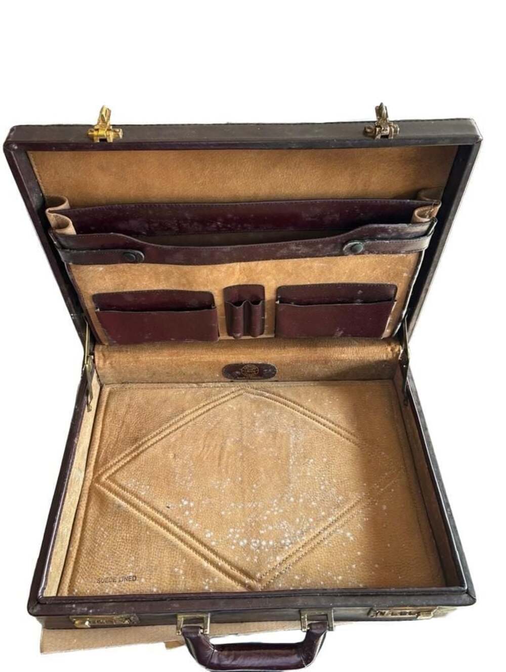 Vintage Top Grain Leather briefcase made In Romania.